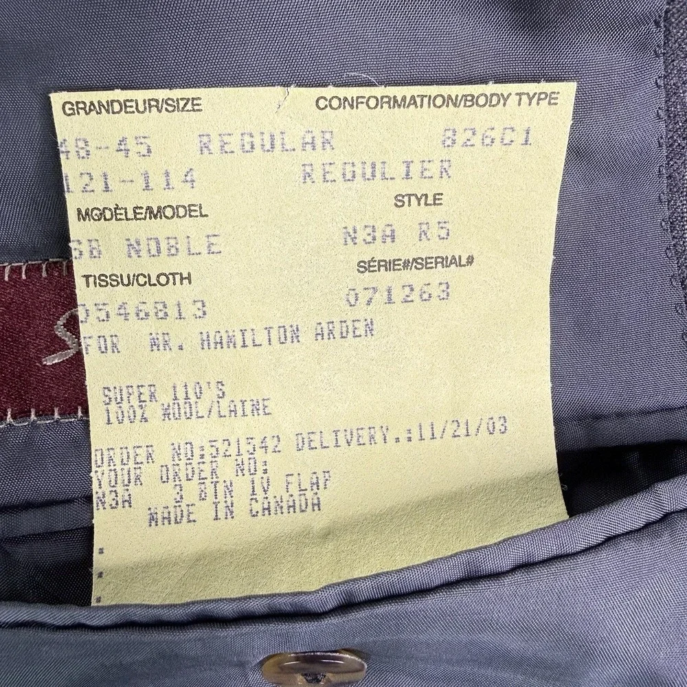 Samuelsohn Vintage Blazer Mens 48R Gray Pinstripe 100% Wool 3 Button Canada